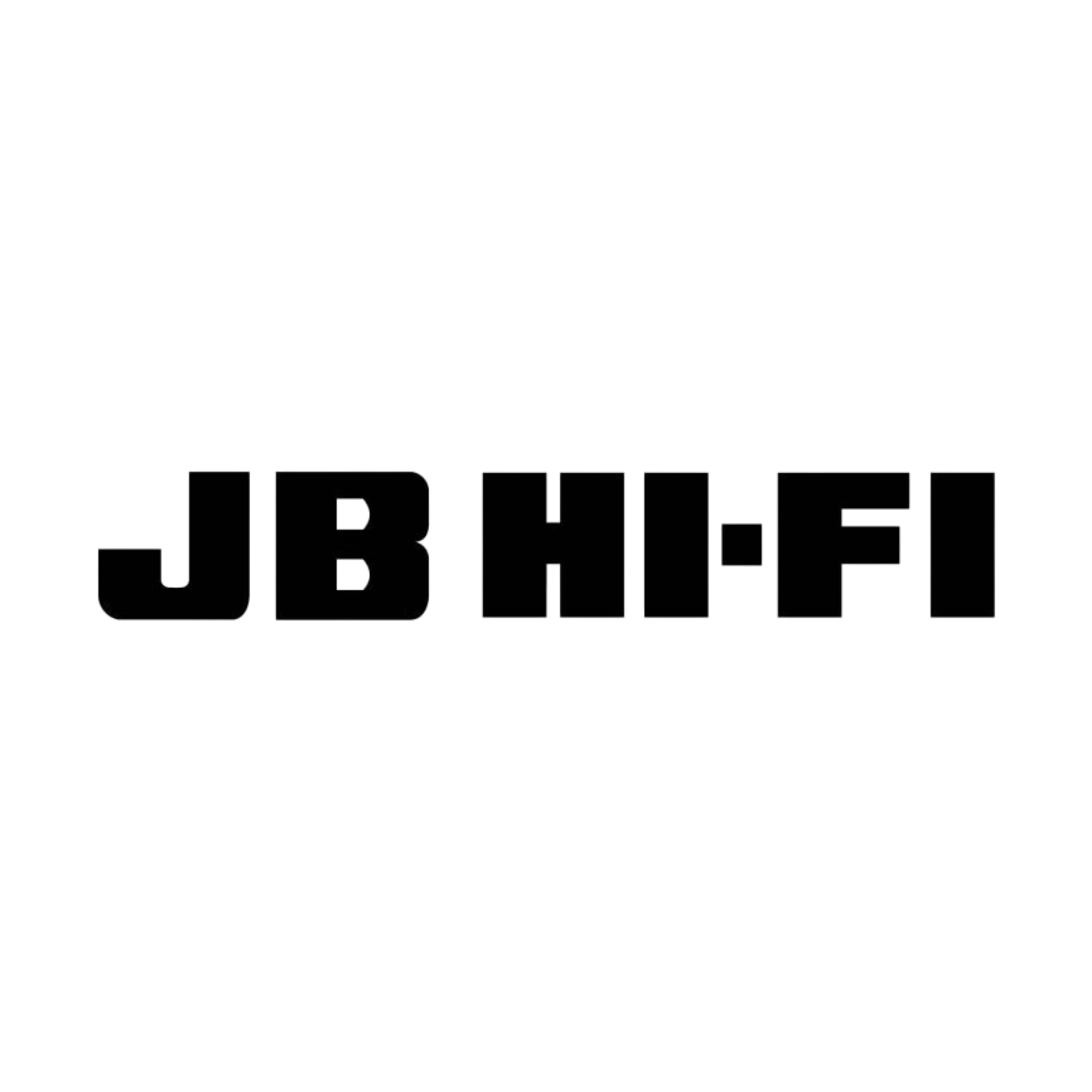 JB HI-FI logo with black text on a white background.