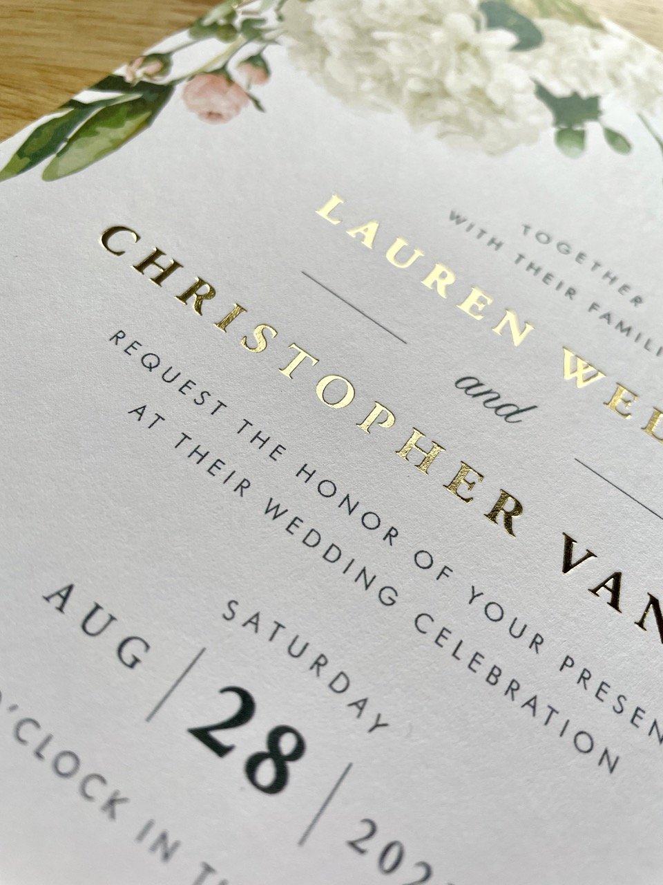 gold foil with florals