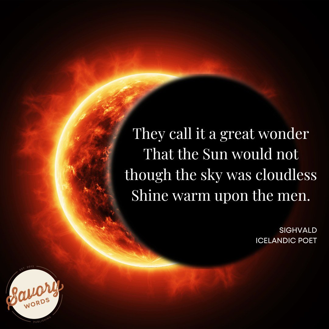 Interesting fact: The oldest recorded eclipse in human history may have been on Nov. 30, 3340 B.C.E. Happy (safe) viewing! 

ID: A photograph of a fiery sun being eclipsed by a dark moon is shown. On the right are white words: &quot;They call it a gr