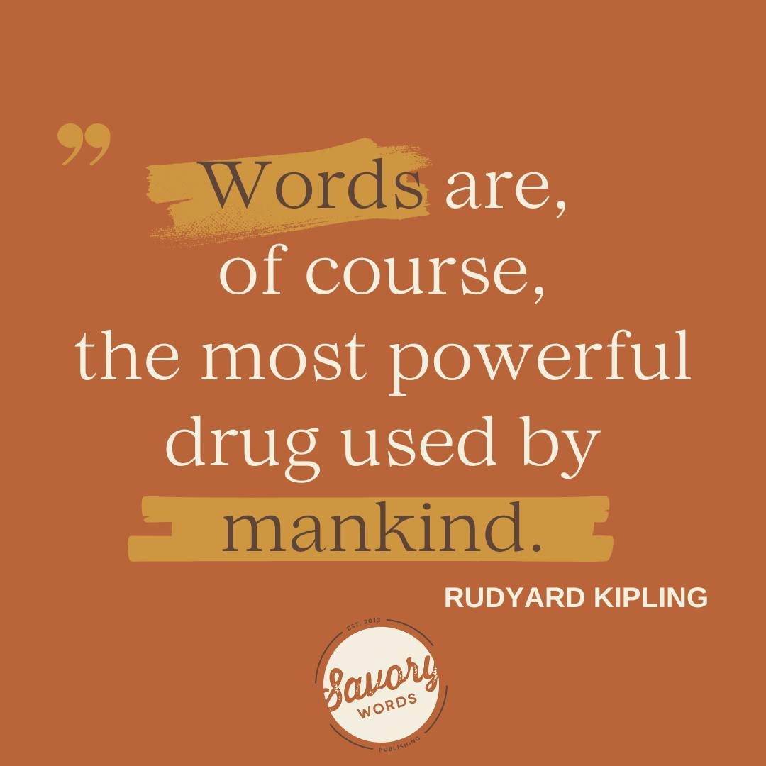 How's your week going? 

ID: A rust background shows brown and white text: &quot;Words are, of course, the most powerful drug used by mankind. Rudyard Kipling.&quot; At bottom center is the SW logo.

#SavoryWords #SavoryWordsPublishing #DeafOwned #De