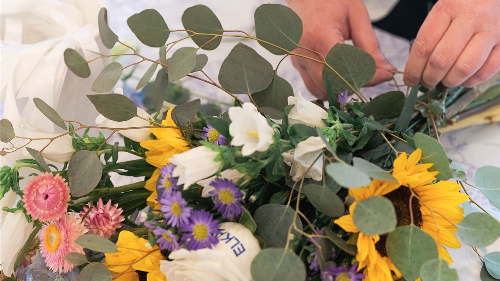 Custom corporate flower bar boquet