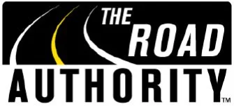 Logo for The Road Authority featuring a stylized road with a yellow dividing line