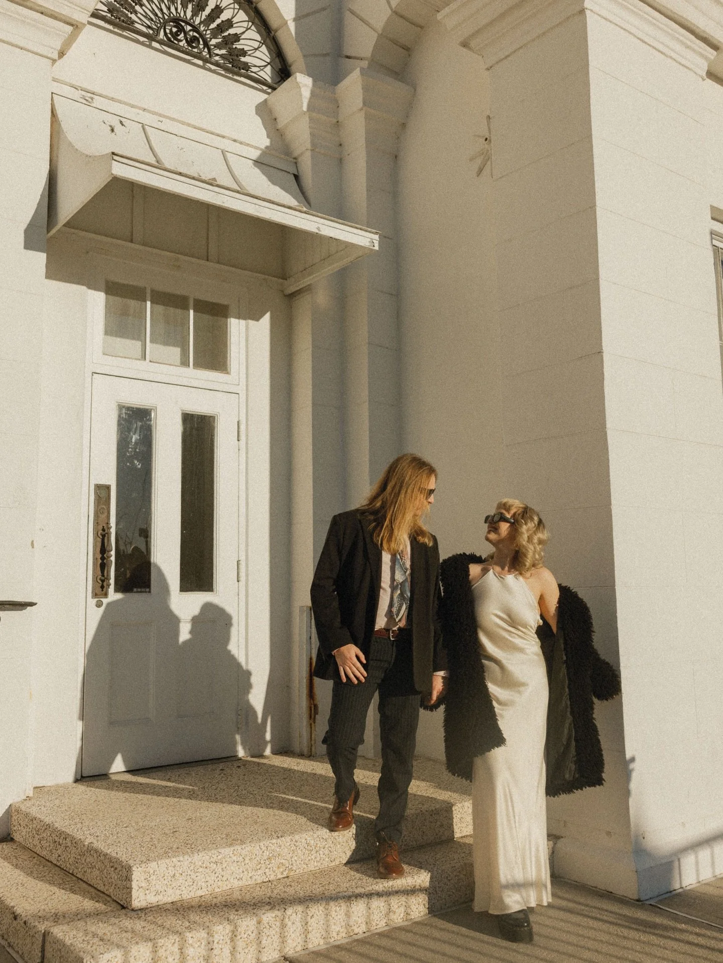 My favorites @glambymadirose + Hunter took on Mobile for an epic engagement session filled with art, dapper looks, giggling through historic hallways, dimly lit bars and sharing cake with strangers- just like it should be. Started with this beautiful