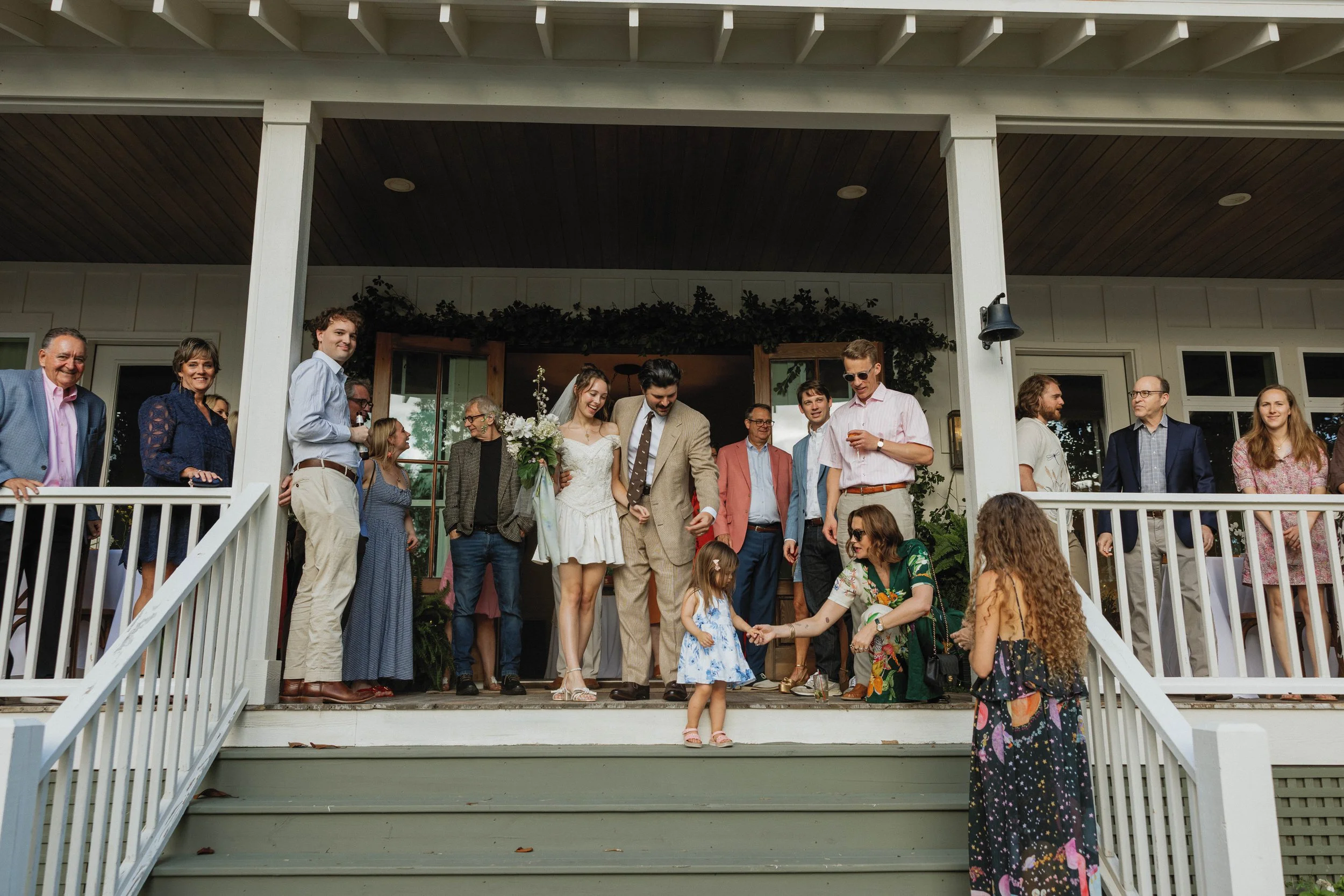 Non-traditional Wedding Photographer in Fairhope Alabama- No receiving line here, Callie + Critter walked right into the party to celebrate with their loved ones.