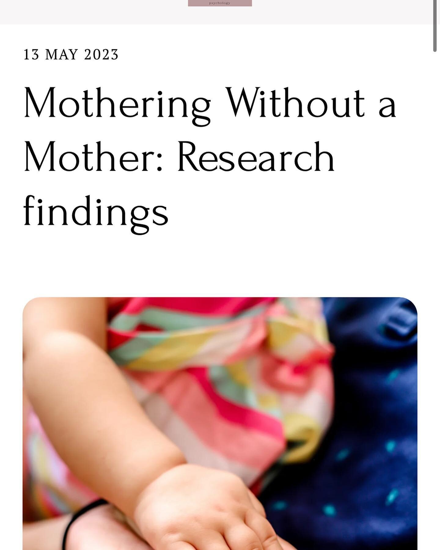 While there has been some research conducted on maternal bereavement, there has been little research about the experience of motherhood for women who have an emotionally absent mother.

A recent Northern Ireland study published in the Infant Mental H