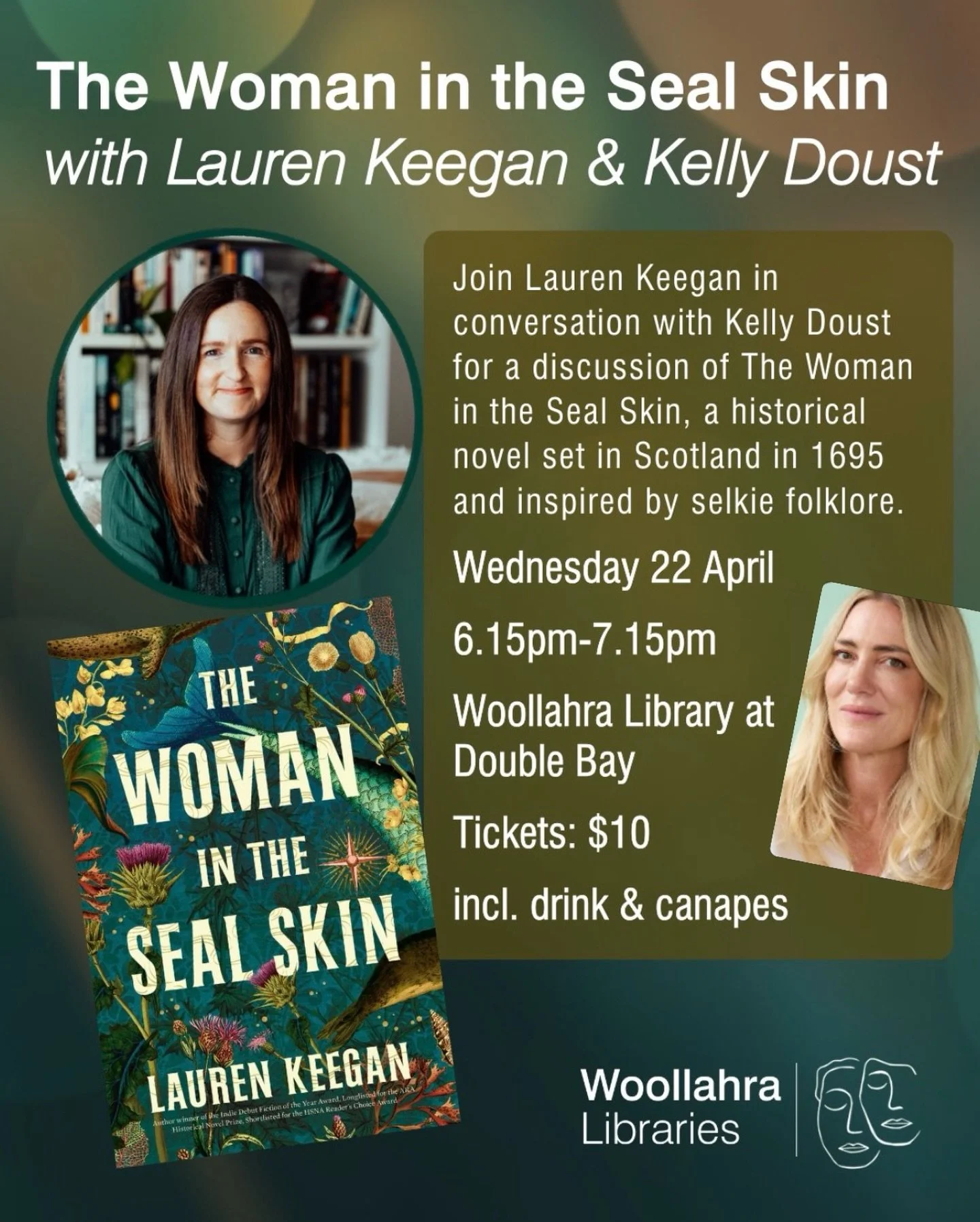 I am incredibly excited about this event! 

I will be in conversation with Kelly Doust, Publisher at @affirmpress (imprint of S&amp;S) on Wednesday 22nd April at Woollahra Library, Double Bay. 

Kelly signed both of my books &amp; we&rsquo;ve worked 