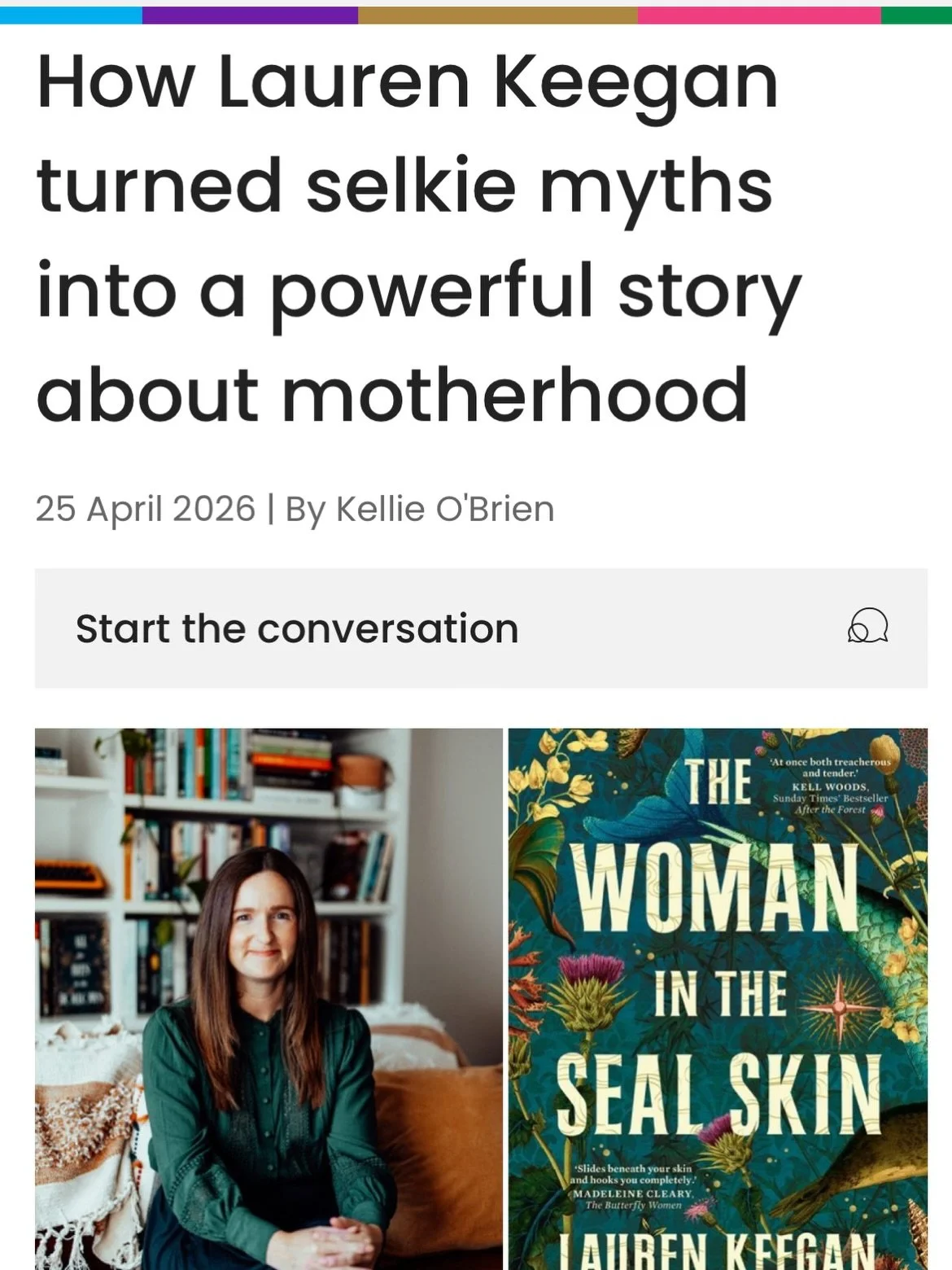 Region Illawarra&rsquo;s Kellie O&rsquo;Brien recently interviewed me about The Woman in the Seal Skin in the lead up to my appearance at the Sydney Writers&rsquo; Festival Live &amp; Local session. It is hosted by @southcoastwriters at Coledale Libr