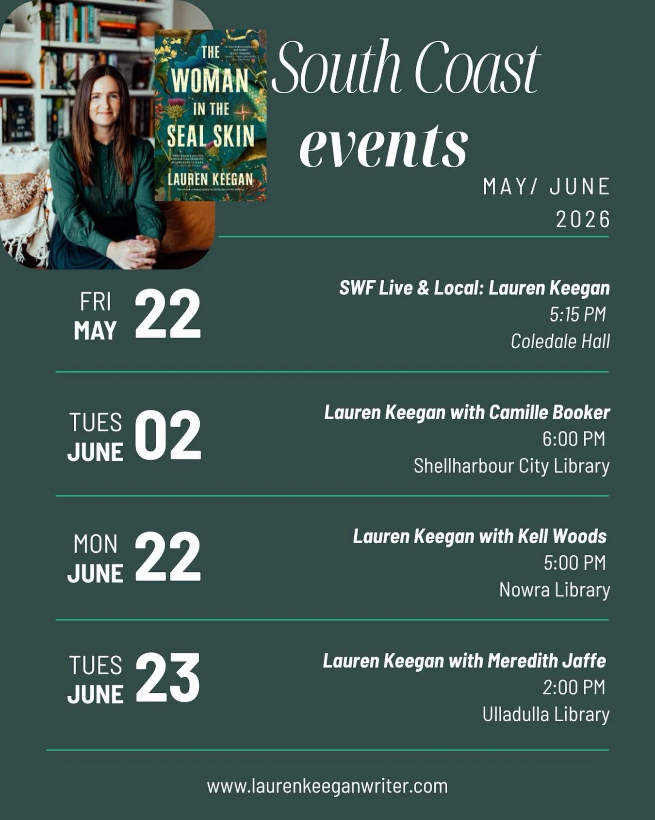 I&rsquo;m doing a NSW South Coast book tour from Coledale down to Ulladulla 🤸 

So grateful for @southcoastwriters @shoalhavenlibraries @shellharbourcitylibraries for hosting me at these events. 

Links in bio 👆