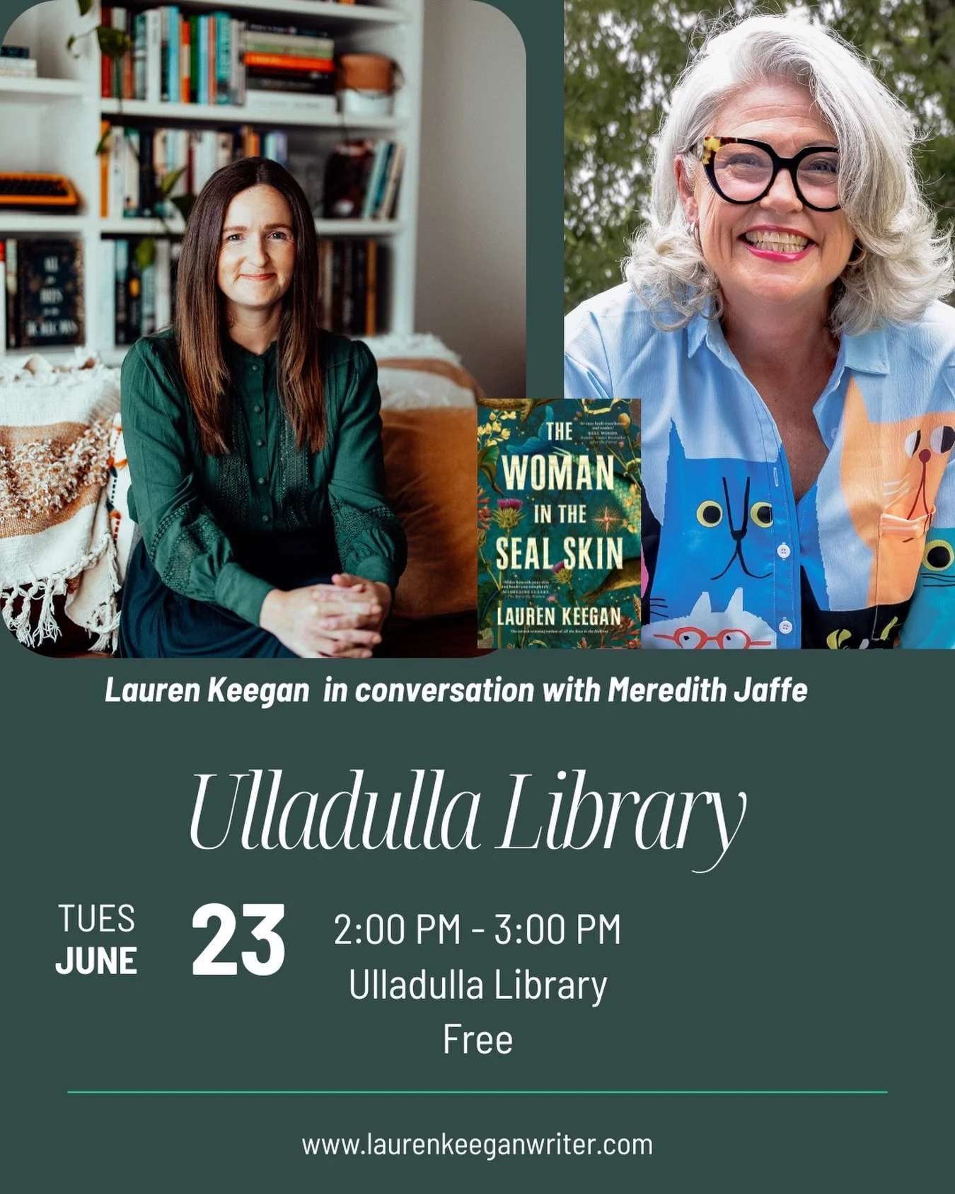 I will be in conversation with @meredithjaffeauthor on Tuesday 23rd June at Ulladulla Library!

Meredith is a wonderful champion of debut Australian authors and I am so appreciative of her support for my own debut book, All the Bees in the Hollows. W
