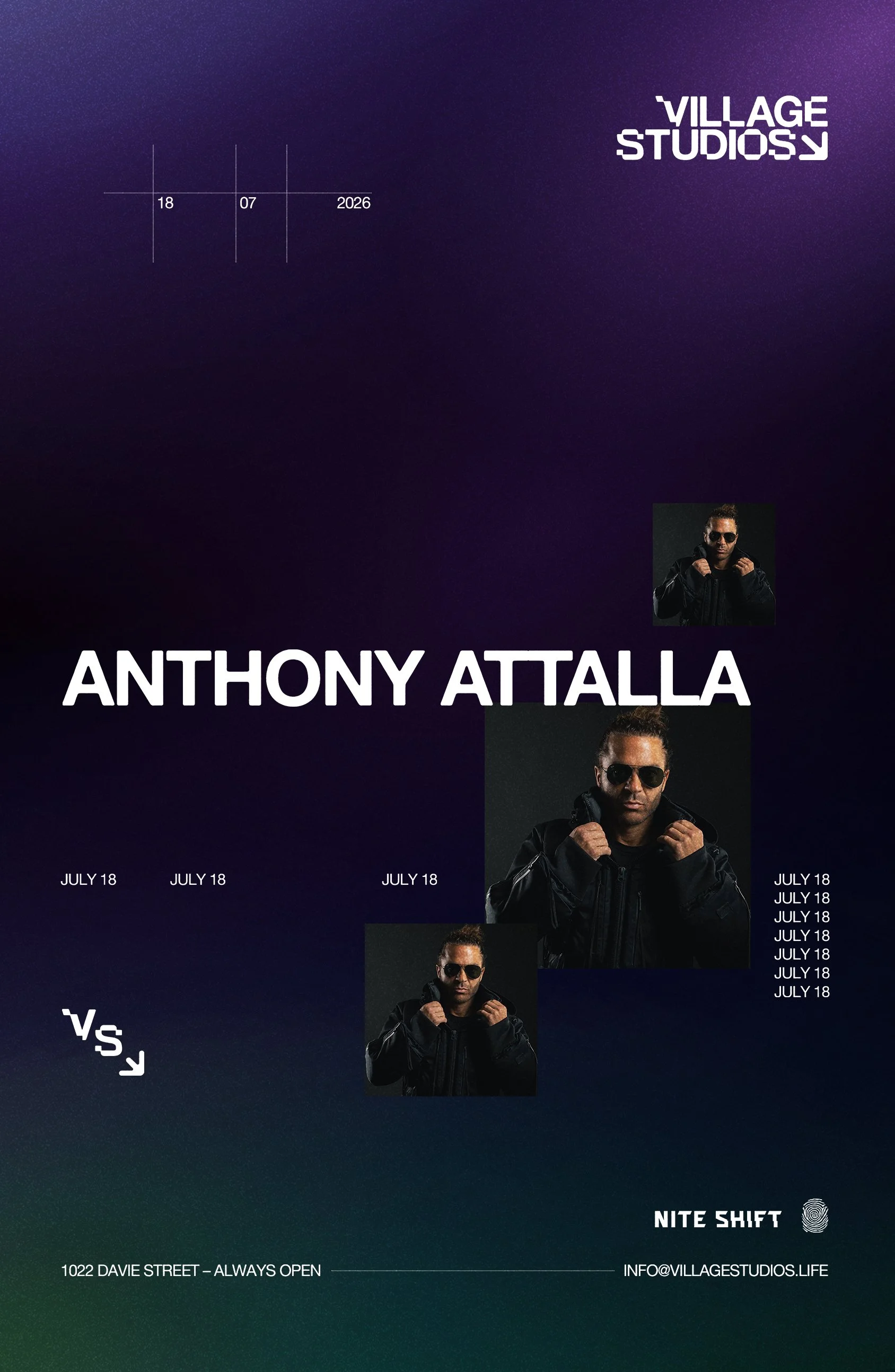 NITESHIFT pres. ANTHONY ATTALLA