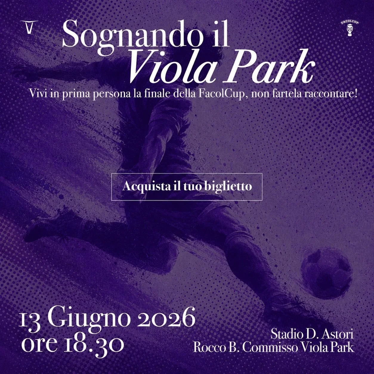 MODALITÀ DI VENDITA DEI TAGLIANDI PER LA FINALE DELLA FACOLCUP ENIC 2026