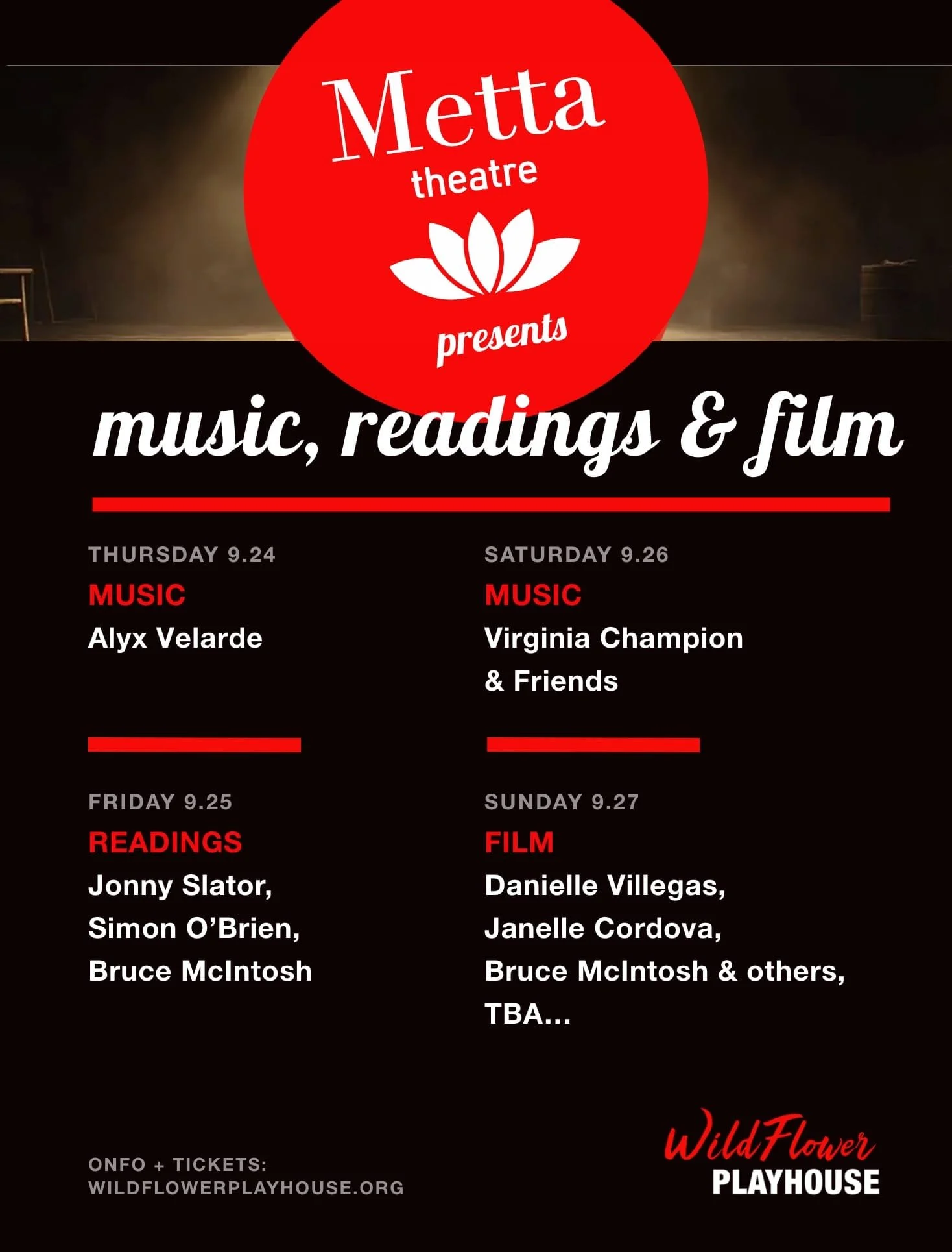 Metta Theatre presents a Weekend of Music, Readings &amp; Film