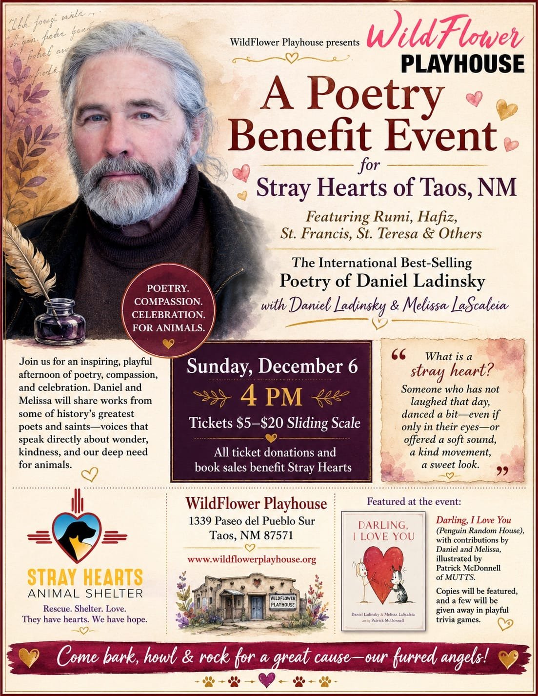 A Poetry Benefit Event For Stray Hearts of Taos