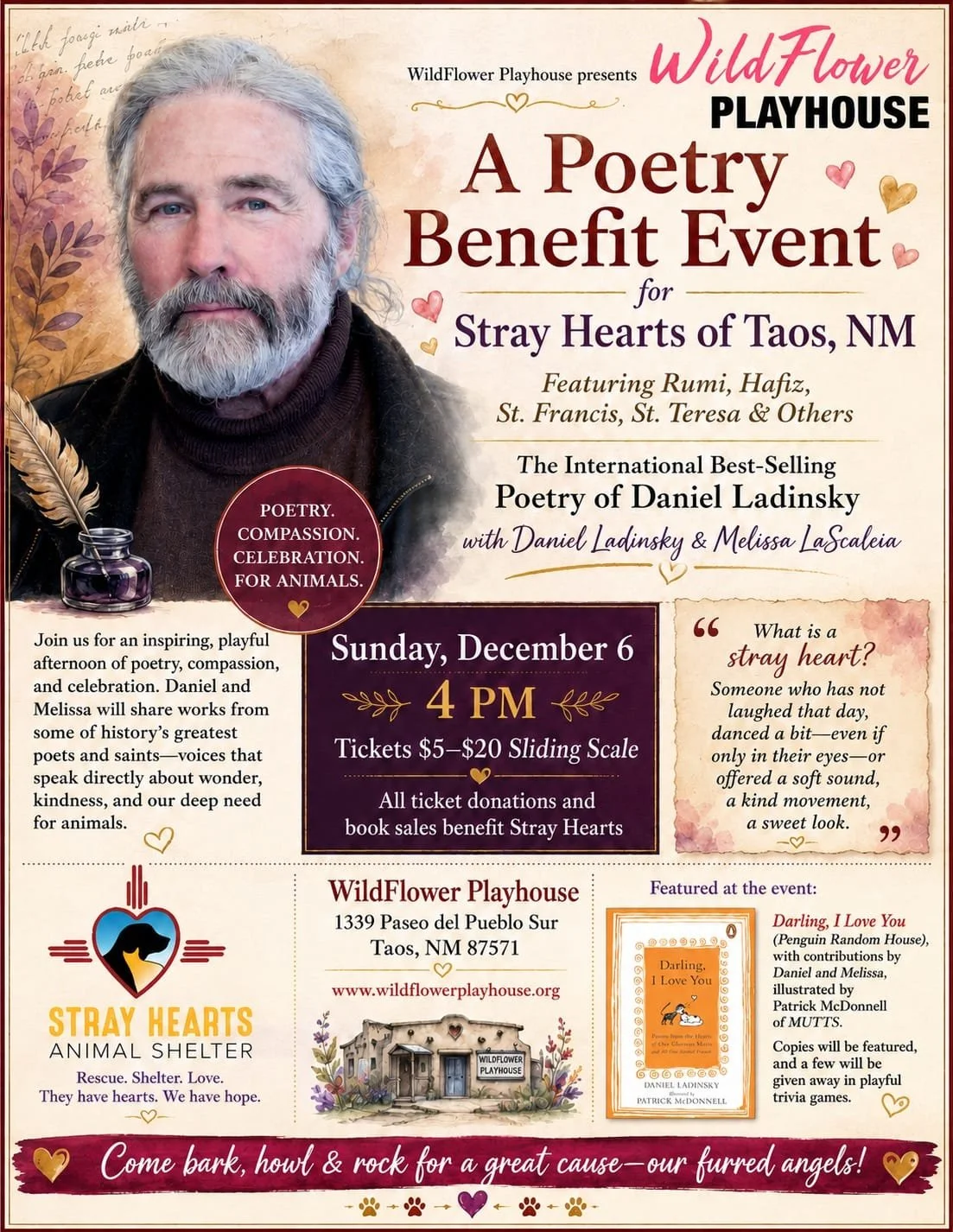 A Poetry Benefit Event For Stray Hearts of Taos