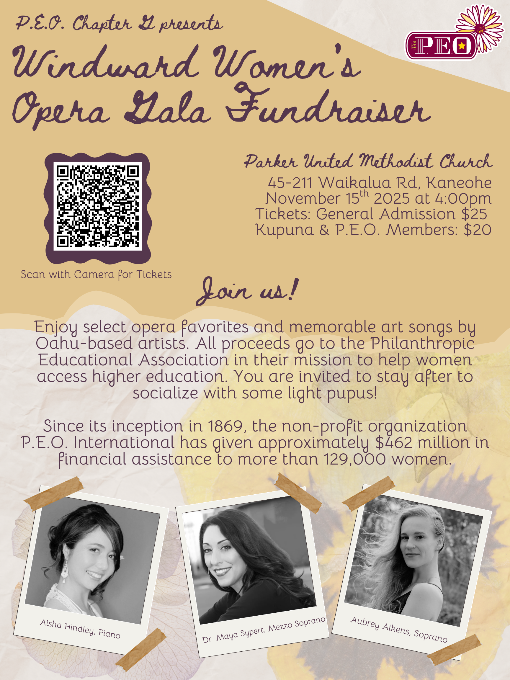 P.E.O. Hawaii Chapter G Fundraising Recital 