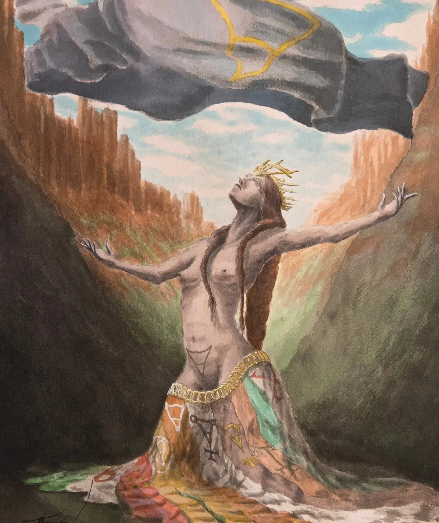 #186 - De Terre

The Earth Queen, mother of all terrestrial elements, rises from the land in a declaration of her mastery and sovereignty over the valleys, the mountains, deserts, rocks and soil. 

The Ruler
Greater Earth
Lesser Earth
Ubiquity 

Than