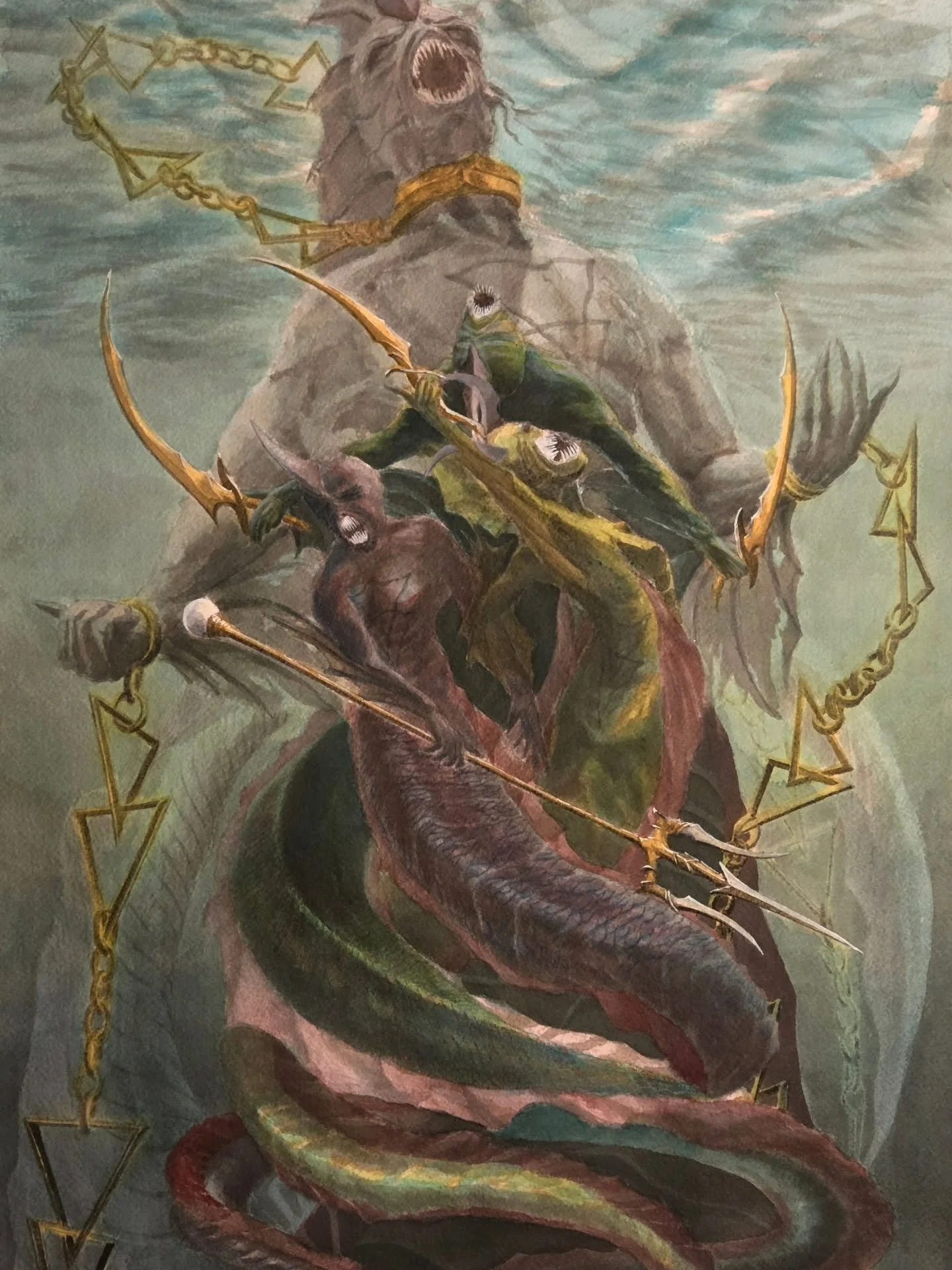 #92 - Children of the Sunken Lake
The beast trapped in the Water beneath Waters is forever chained to the abyss. His spawn, however, are vengeful children of the deep, the enemies of all who live beyond the water's reach. They are unknown to the surf