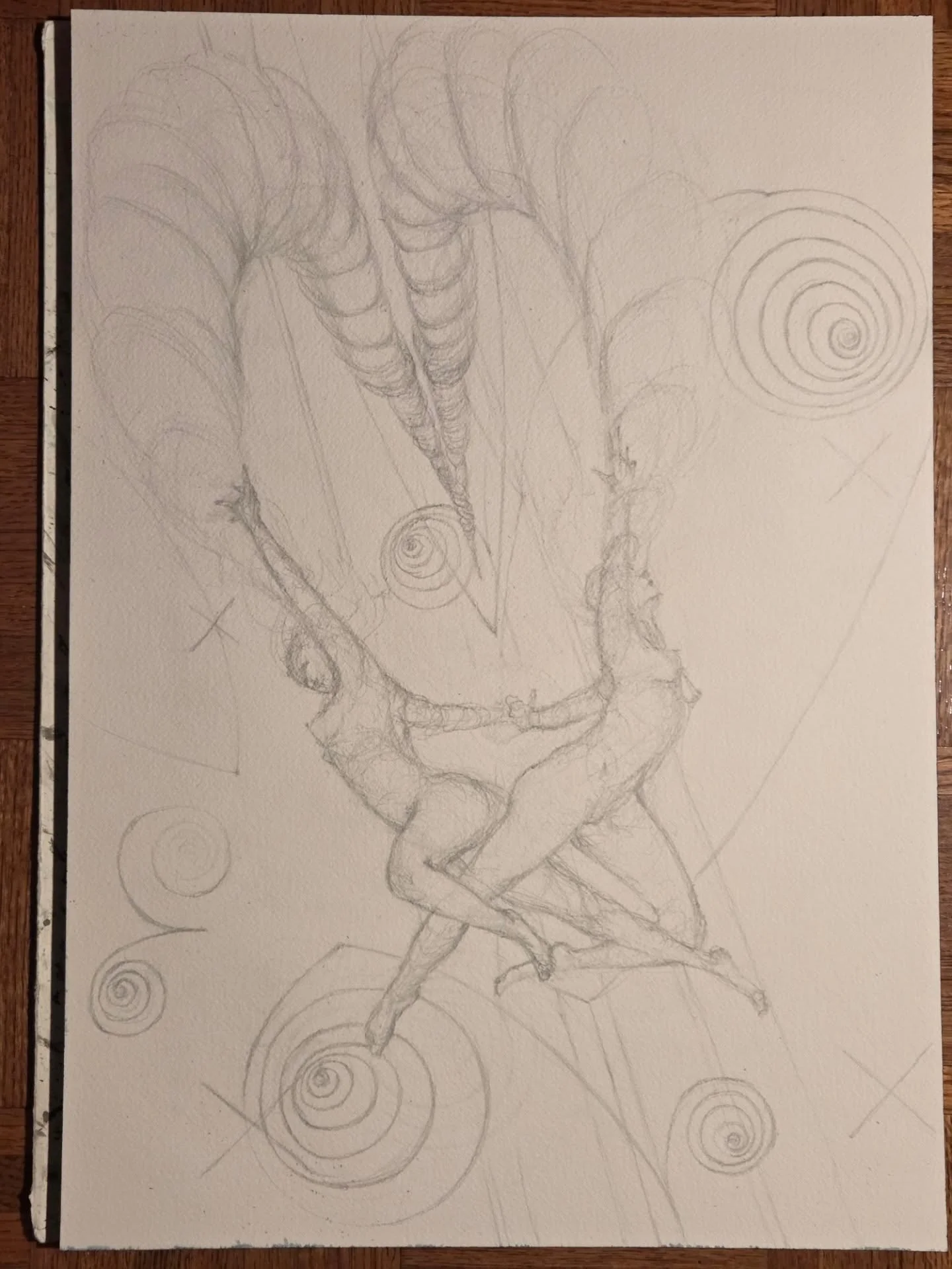 Thinking on &quot;Contraterrene&quot; 
I got a pretty cool idea going here, but I want to make the information consistent, so I'll have to learn how to read bubble chambers. 

#drawing #bubblechamber #particles