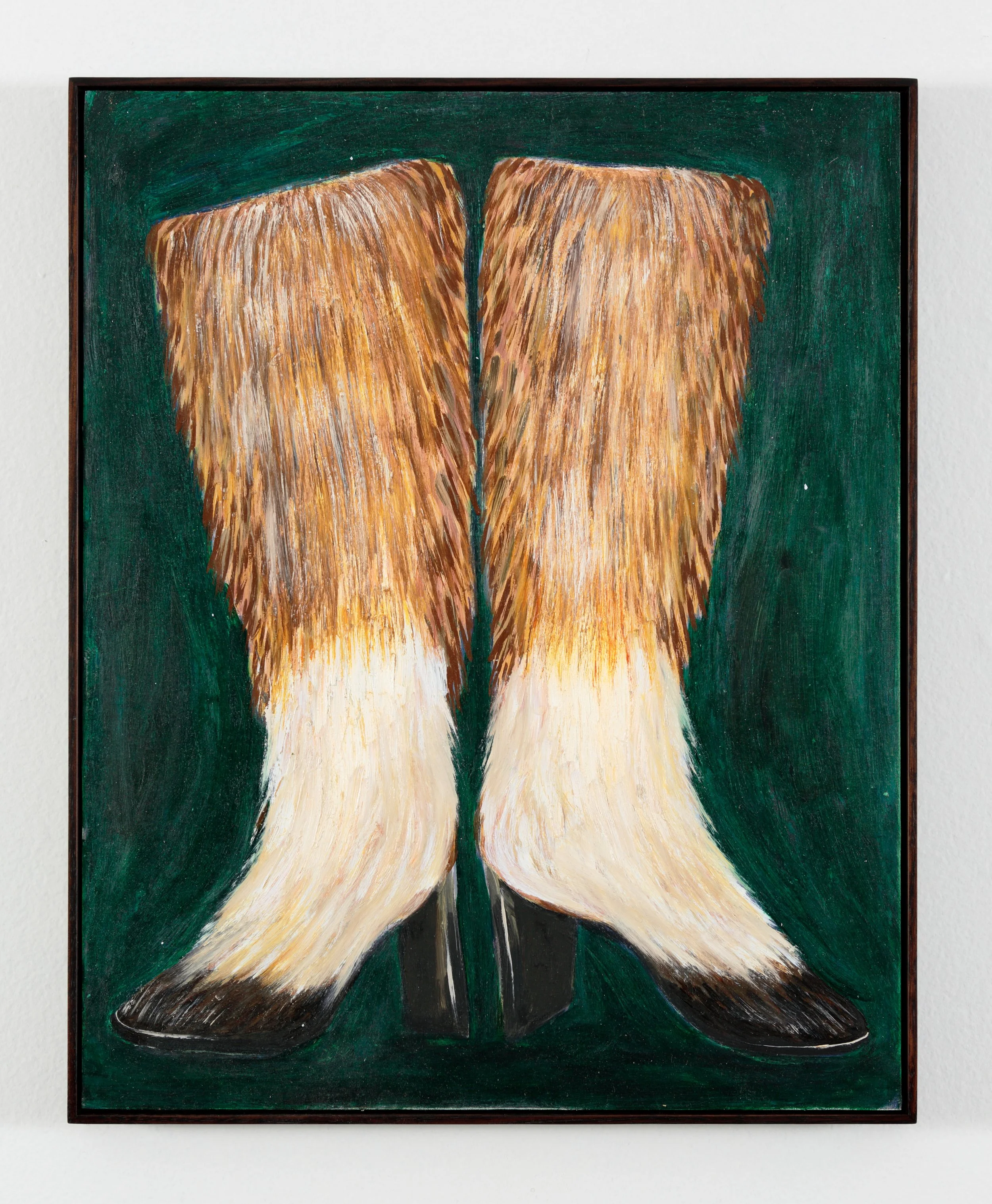 Fawning, oil on board, 2025. 50.5 x 40.5cm(framed) 