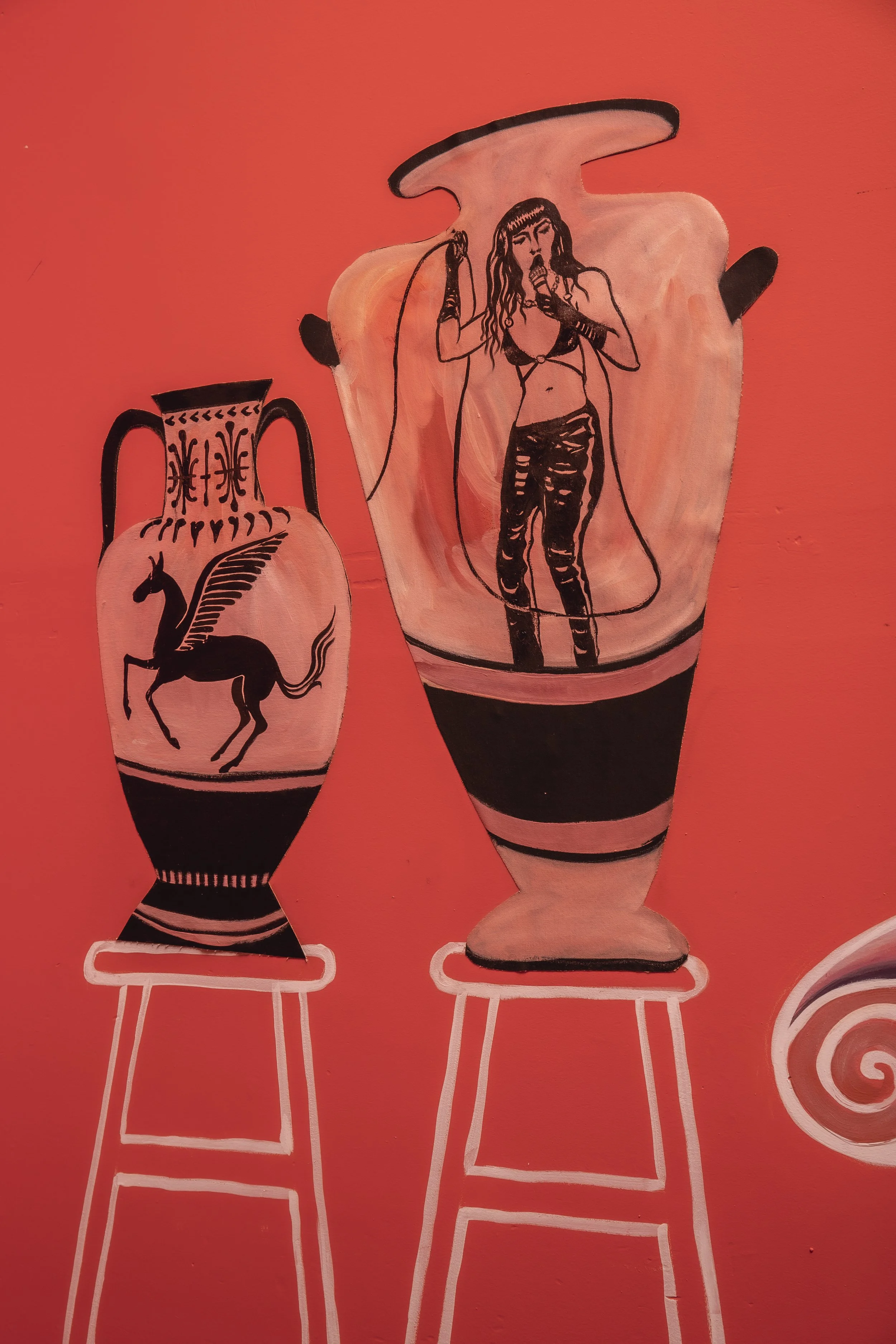 Detail of commissioned wall drawing in Bakehouse Recording Studios, 2026. photo by Virginia Cummins