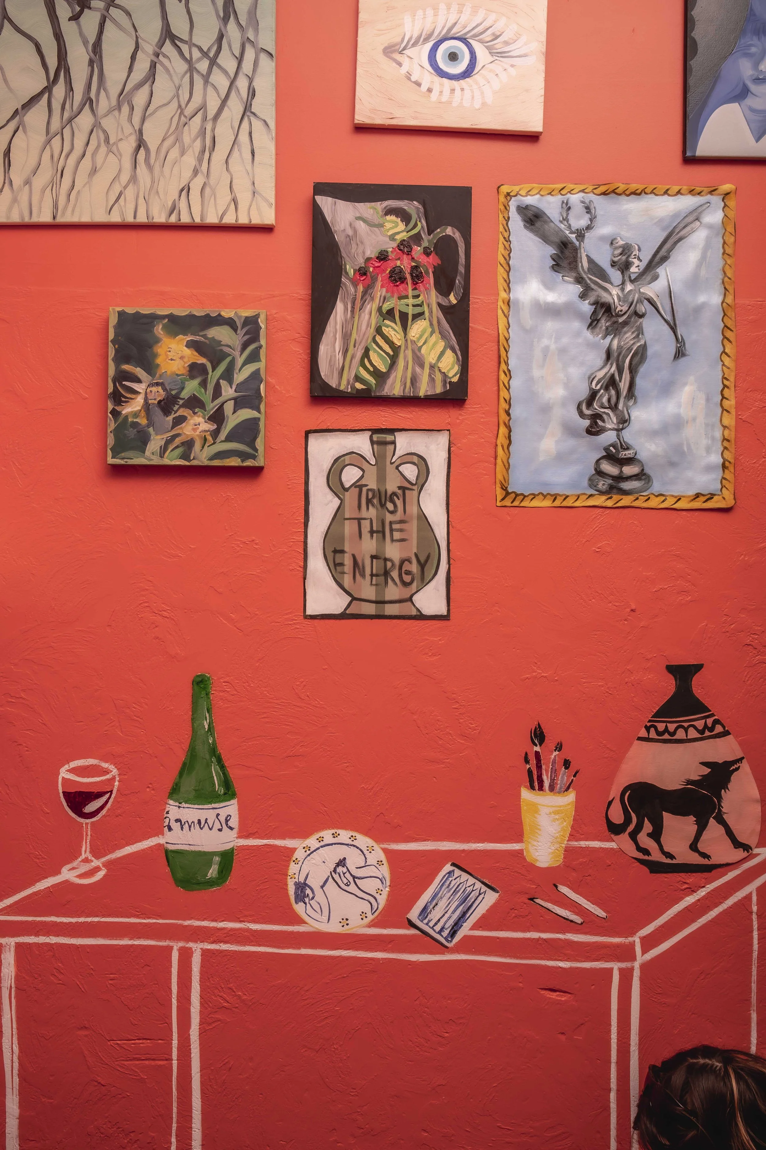 Detail of commissioned wall drawing in Bakehouse Recording Studios, 2026. photo by Virginia Cummins