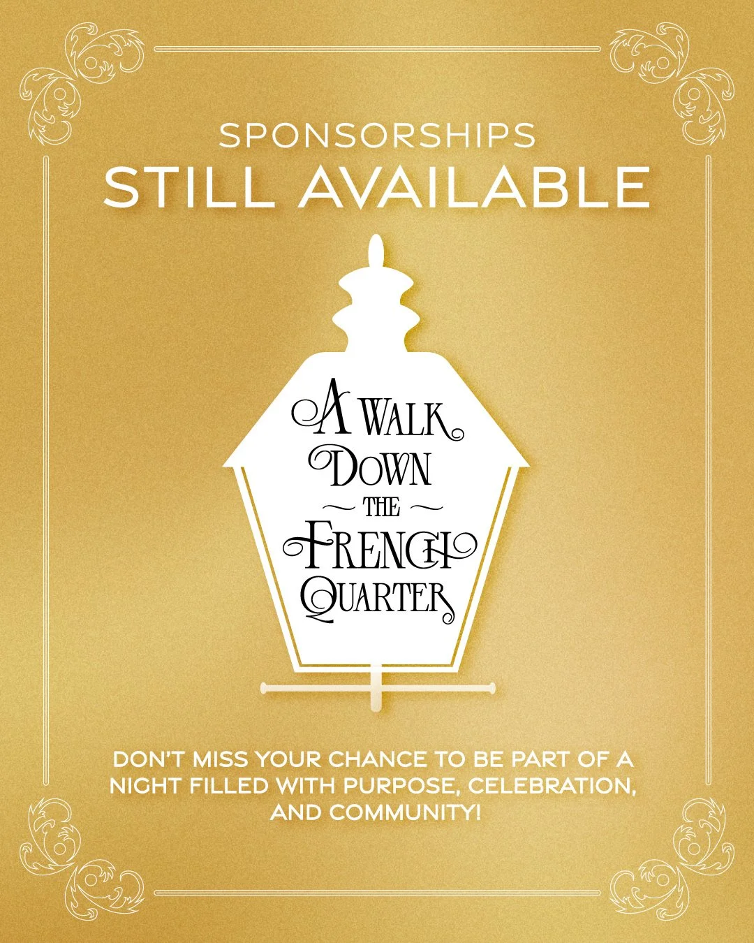 🎭✨ One Month Until the Magic Begins! ✨🎭

Our 2025 Gala, A Walk Down the French Quarter, is just one month away and there&rsquo;s still time to become a sponsor and make a lasting impact! 💜

Sponsorship opportunities are limited &mdash; don&rsquo;t