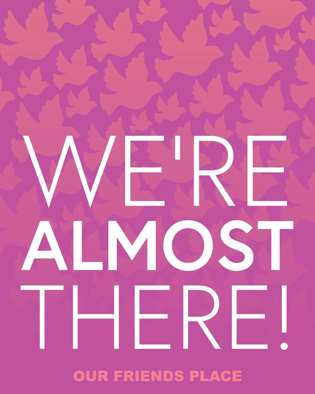 We&rsquo;re so close &mdash; and we need you. 💜

Every bird in the Giving Flock represents a gift lifting a young woman toward safety, stability, and independence.

Help us close the gap and finish strong!
🕊️ Give now: www.OurFriendsPlace.org/JoinT