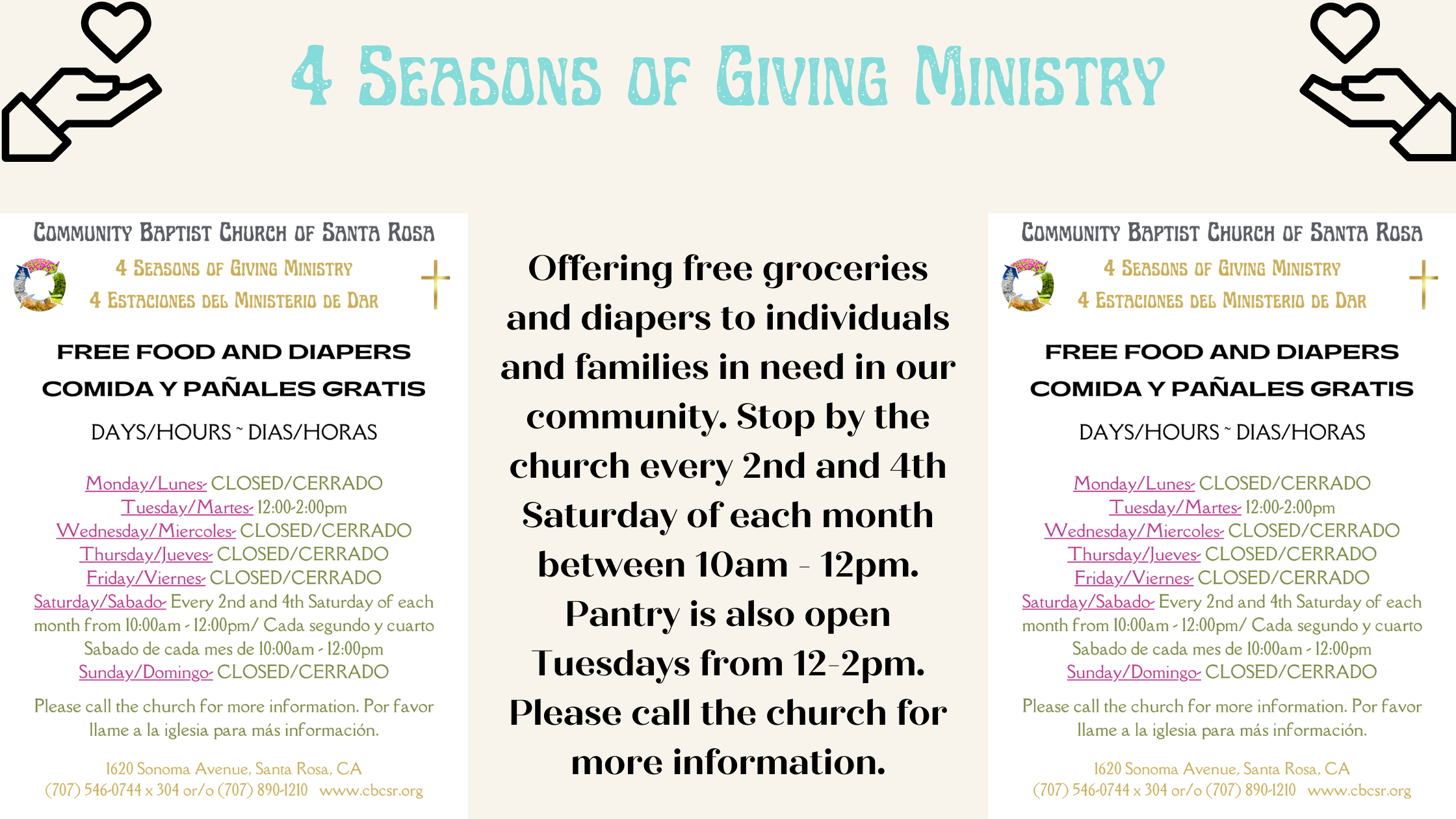4 Seasons of Giving Food and Diapers