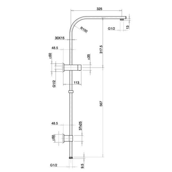 Esperia 250mm Chrome Square Shower Station sr30_size.jpeg