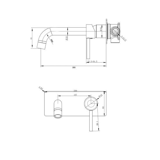 Pentro Matte Black Wall Mixer With Round Spout wmt44_size_1.jpeg