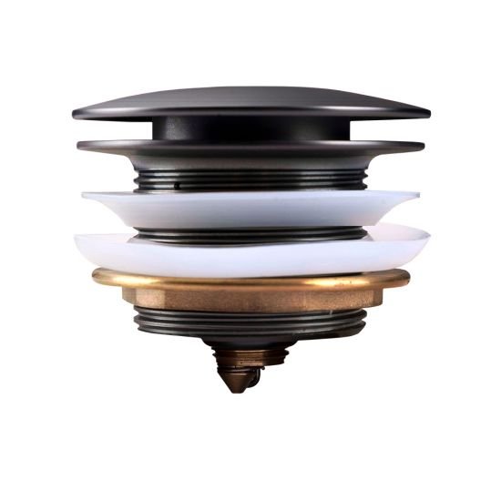 40mm Brushed Gun Metal Grey Solid Brass Bathtub Mushroom Pop Up Waste Drain NO Overflow bugm2.jpeg