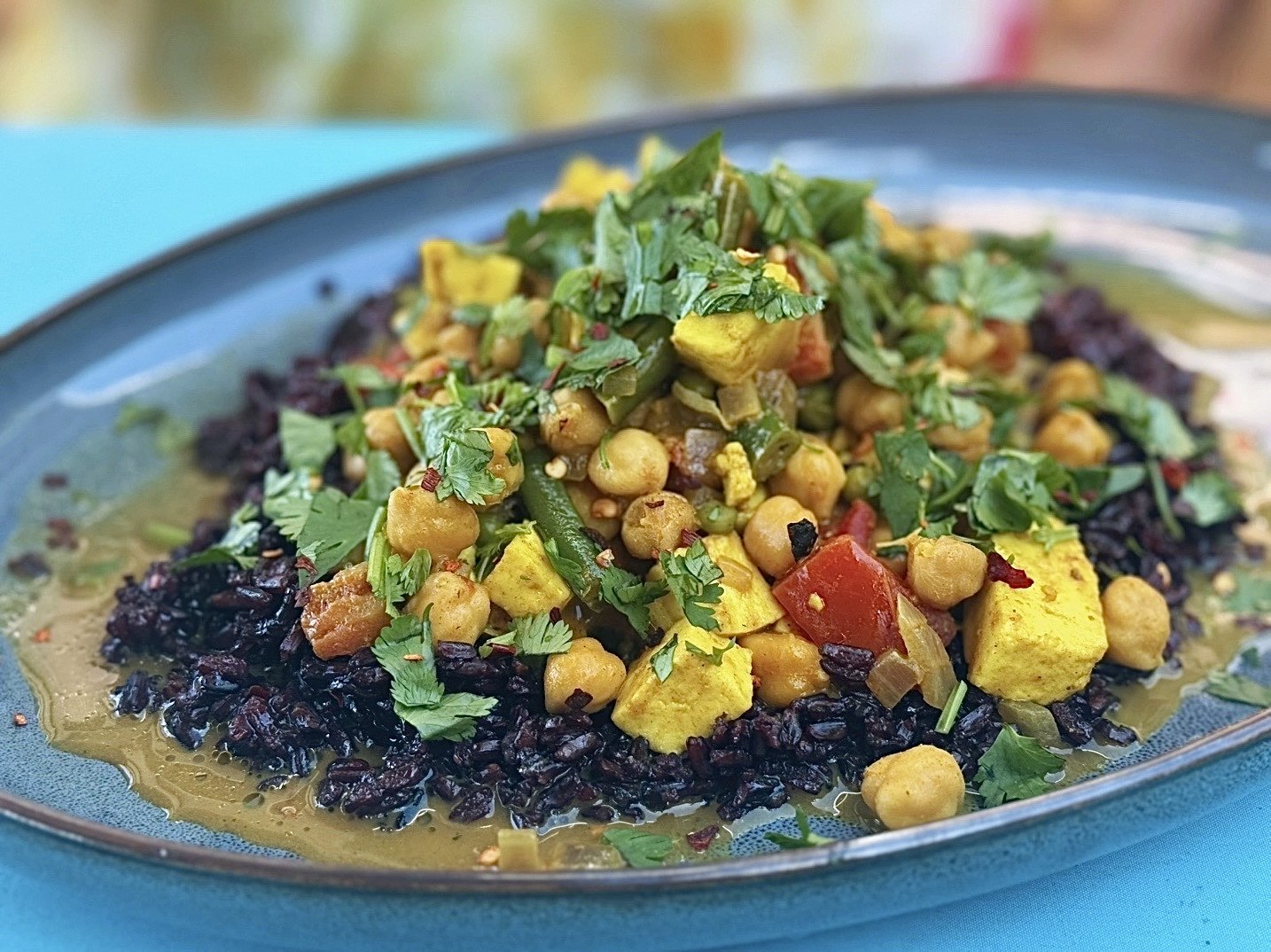 Coconut Chickpea Curry with Black Rice