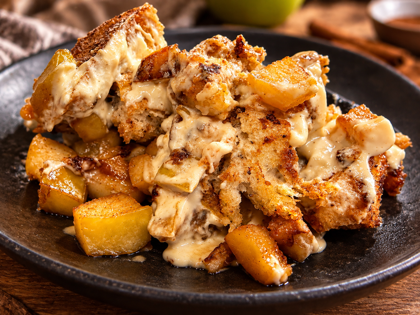 Caramelized Apple &amp; Ricotta Cheesecake Sourdough Skillet