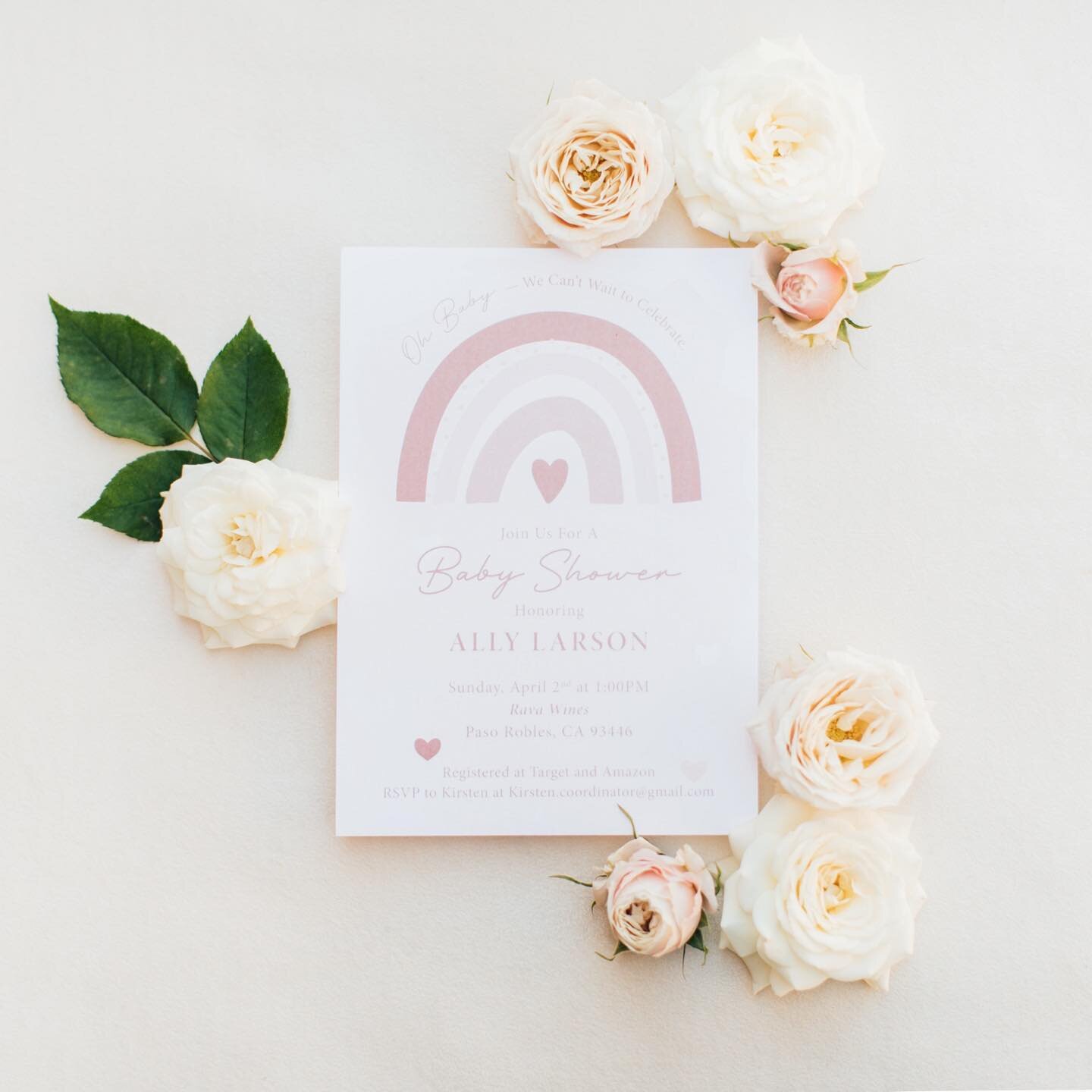 Oh baby &mdash; we love a good shower invitation 💕 

&bull;
&bull;

Host: @brookesmithartistry
Design + Coordination: @inspired_events_collective 
Venue: @ravawinesweddings
Macarons/Macaron tower: @boymama_bakes
Cakes + Cupcakes: @__thewoodenspoon__