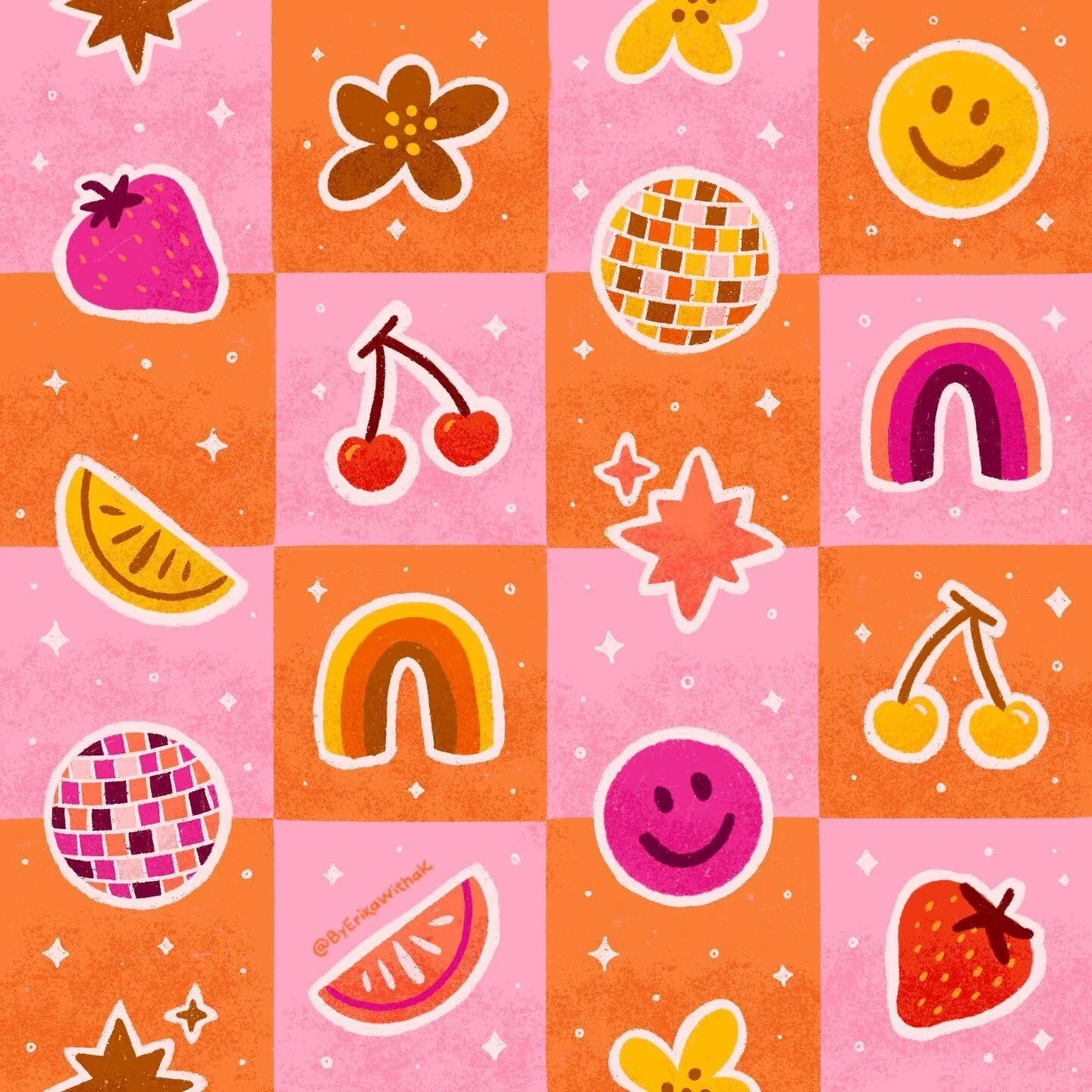 ITS #MIXITUPMAY23 PROMPT 2 DAY! &mdash; My second prompt mix is: orange 🧡 happy 😊 fruit 🍓&mdash; this mix really gave me retro vibes so I wanted to lean into that a bit, and it was so fun! 

Wanna join in with me and my cohosts (@iamgiagraham @lit