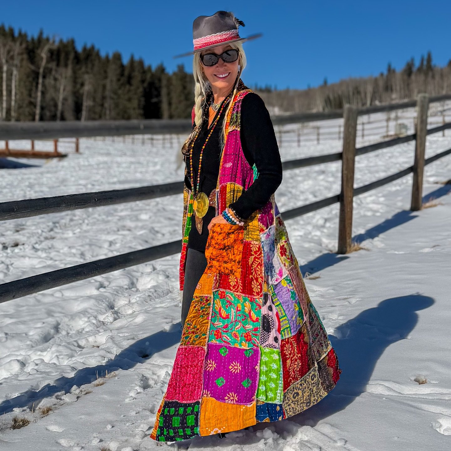 Colour has no season&hellip; it lives in the soul ✨

Even in the quiet of winter, she walks boldly&hellip; wrapped in stories stitched from distant lands, carrying warmth wherever she goes.

Our Himalayan coats are available now &mdash; $119.99 witho