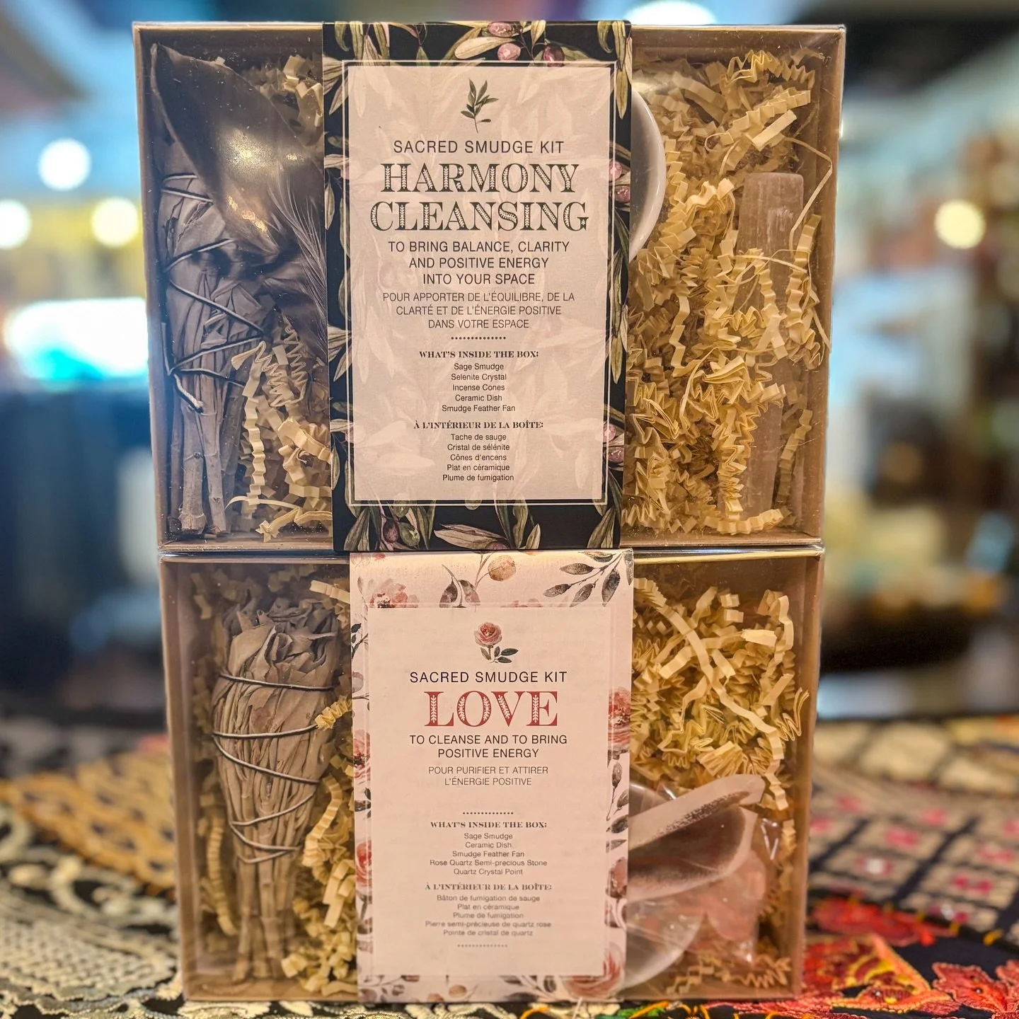 Love + Harmony Smudge Kits 🤍✨
To cleanse your space, reset your energy, and invite in love, balance, and positive intention

Each kit includes a sage smudge, rose quartz, ceramic dish, feather fan, quartz crystal point, and instructions &mdash; ever