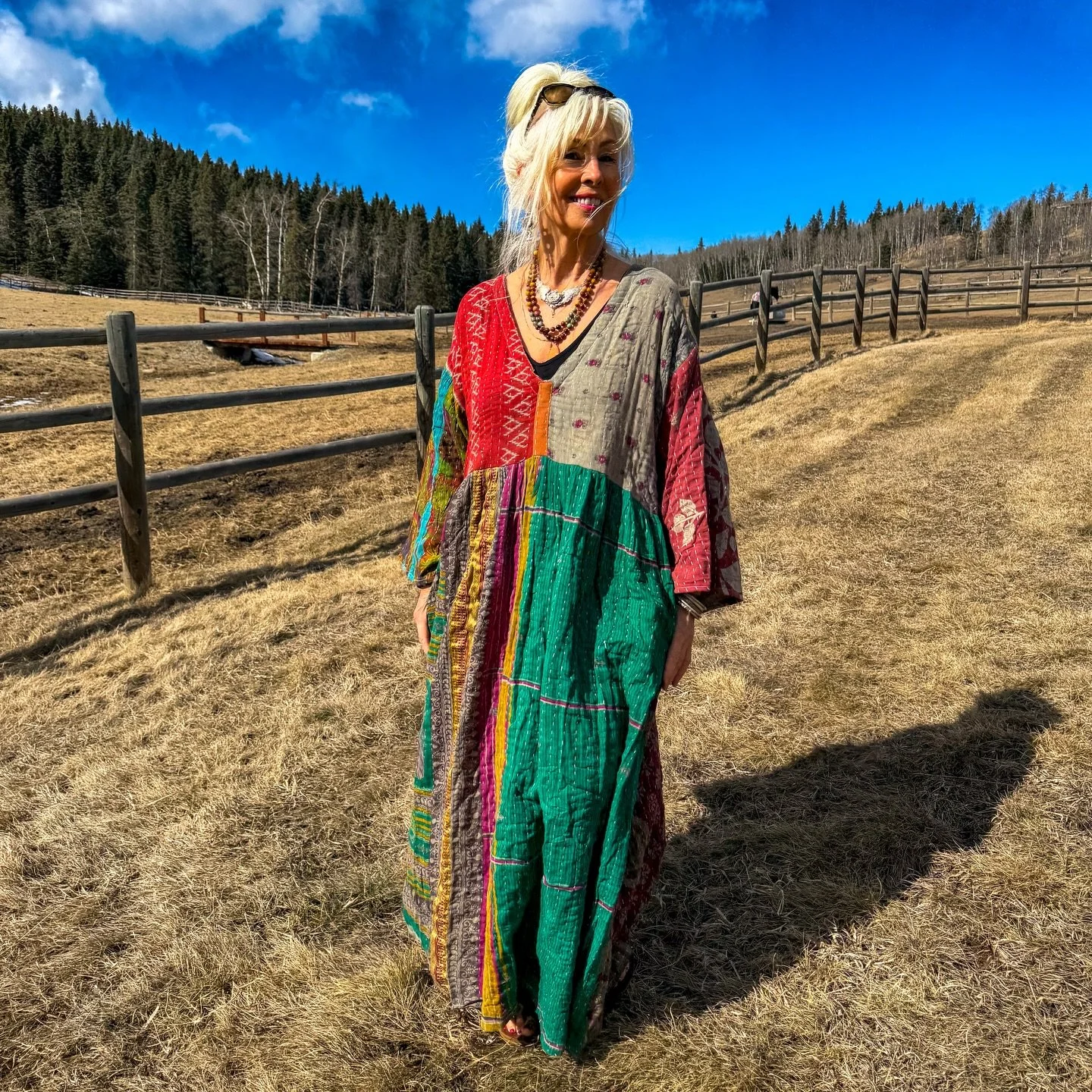 A story, stitched in time 🤍

Our Kantha Kaftans are crafted from vintage cotton saris, each one layered with history and reimagined through delicate hand stitching by women artisans in West Bengal, India.

No two are ever the same &mdash; each piece