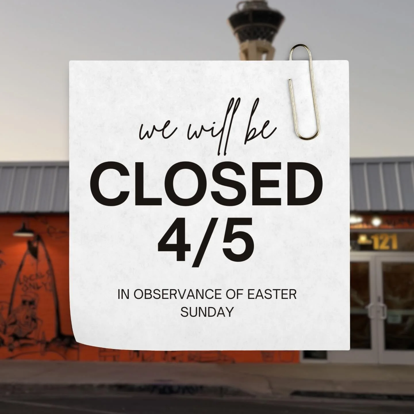 &ldquo;CLOSED for Easter Sunday. 🐥 We will resume our regular business hours on Tuesday at 11am. Have a safe and happy holiday!&rdquo;