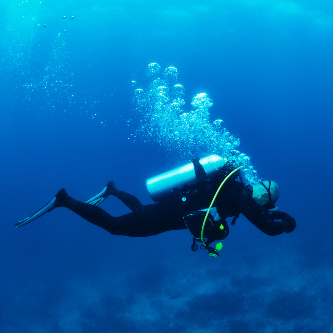 A scuba diver under water