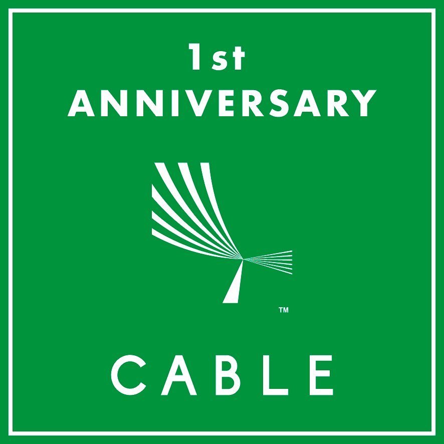 CABLE一周年㊗️

4月12日でグランドオープンからちょうど一年が経ちました。
CABLEに興味を持って、ご来店くださった皆様のお陰様です。
心より御礼申し上げます。

つきましては、感謝を込めた周年の記念として、
ささやかながら下記の特別企画をご用意いたしました。

【第一弾】　4月11日（木）〜
ご利用のお客様へ毎日先着で10名様に、
CABLEの新商品クッキーをプレゼント！
ザクザクで食べ応えのある美味しいクッキーを是非ご賞味下さい。

＊無くなり次第終了とさせて頂きます。

【第二弾