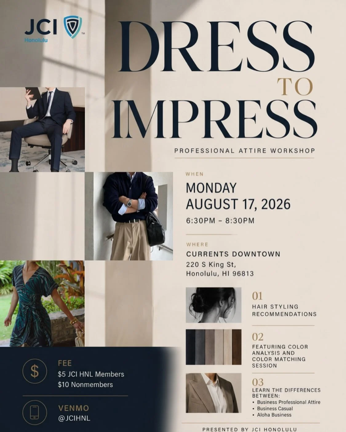 Are you looking to improve your style? Wanna look fashionable in the workplace while also maintaining a professional appearance? Then it&rsquo;s time to schedule a makeover session at our Dress To Impress Professional Attire Workshop! We will be goin