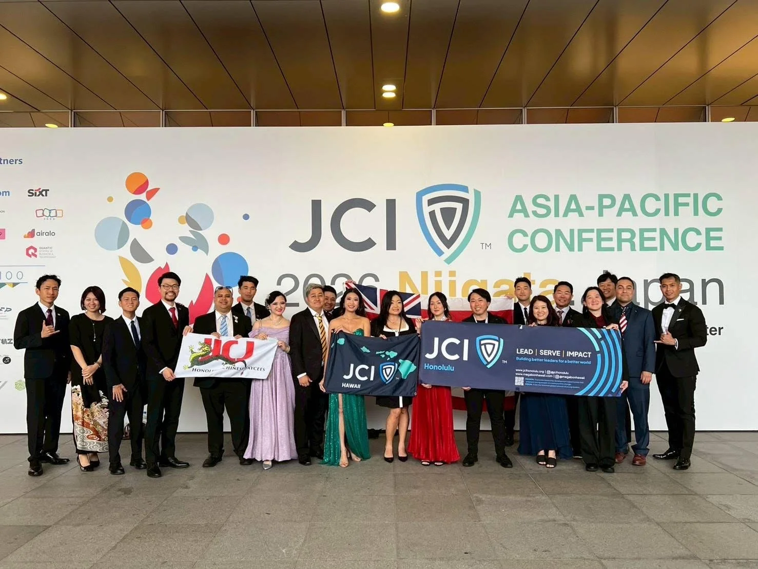 JCI Honolulu members along with the entire JCI Hawaii delegation at the 2026 Asia-Pacific Area Conference in Niigata, Japan