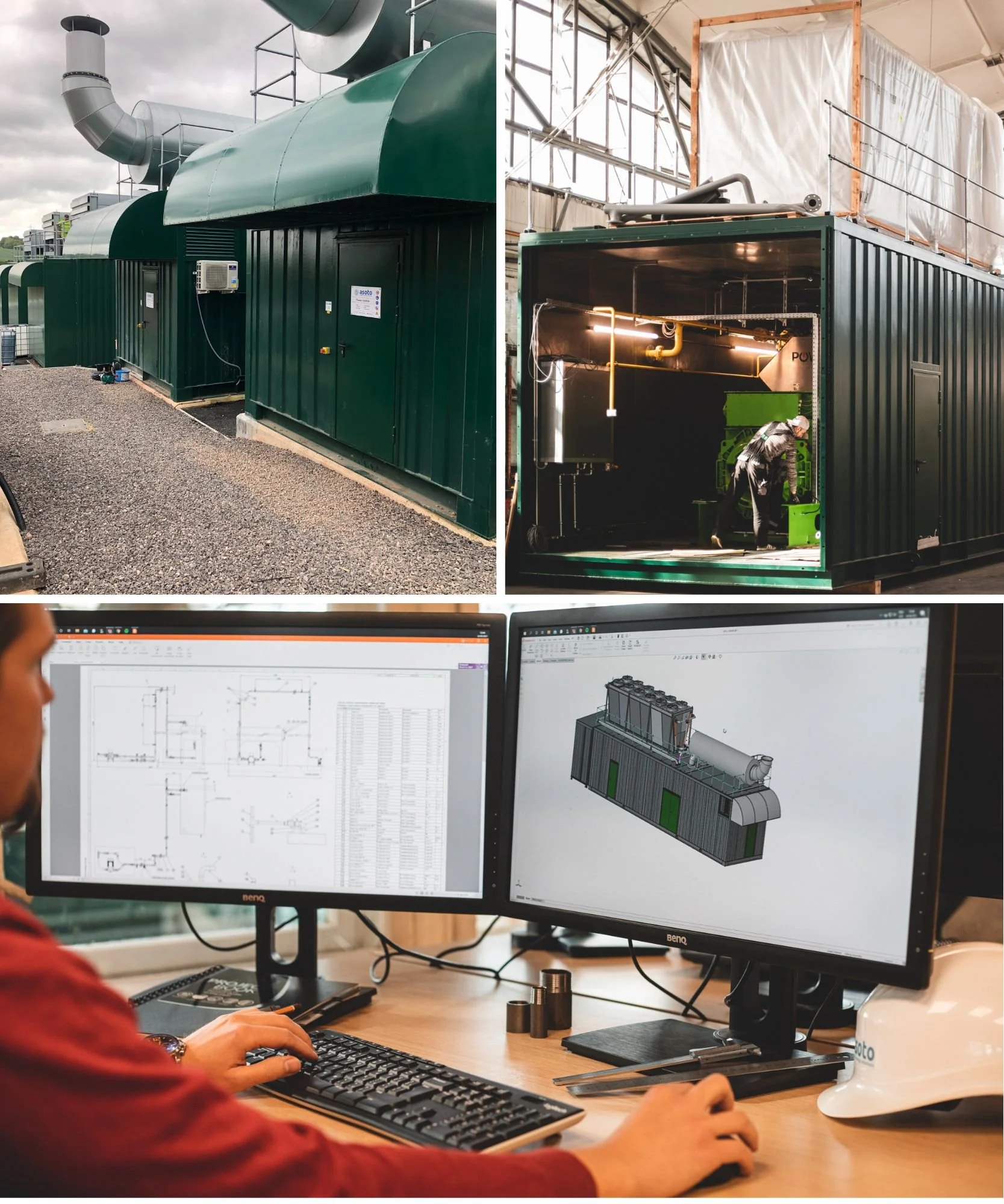 Containerized power generation and cogeneration (CHP) plants — ASOTO