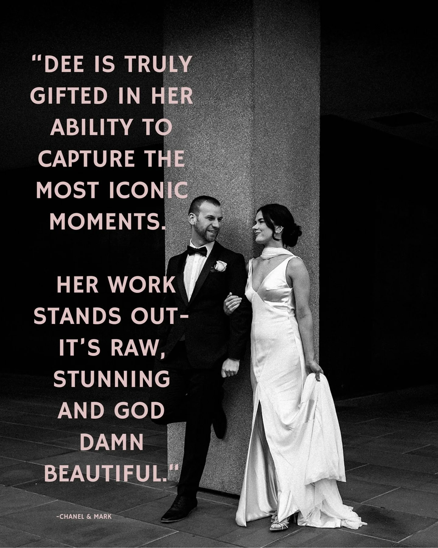 ✨Kind words from Chanel &amp; Mark // (why I do what I do)✨

&ldquo;Dee is truly gifted in her ability to capture the most iconic and picture perfect moments. She photographed my elopement and intimate celebration which were on two different days. My