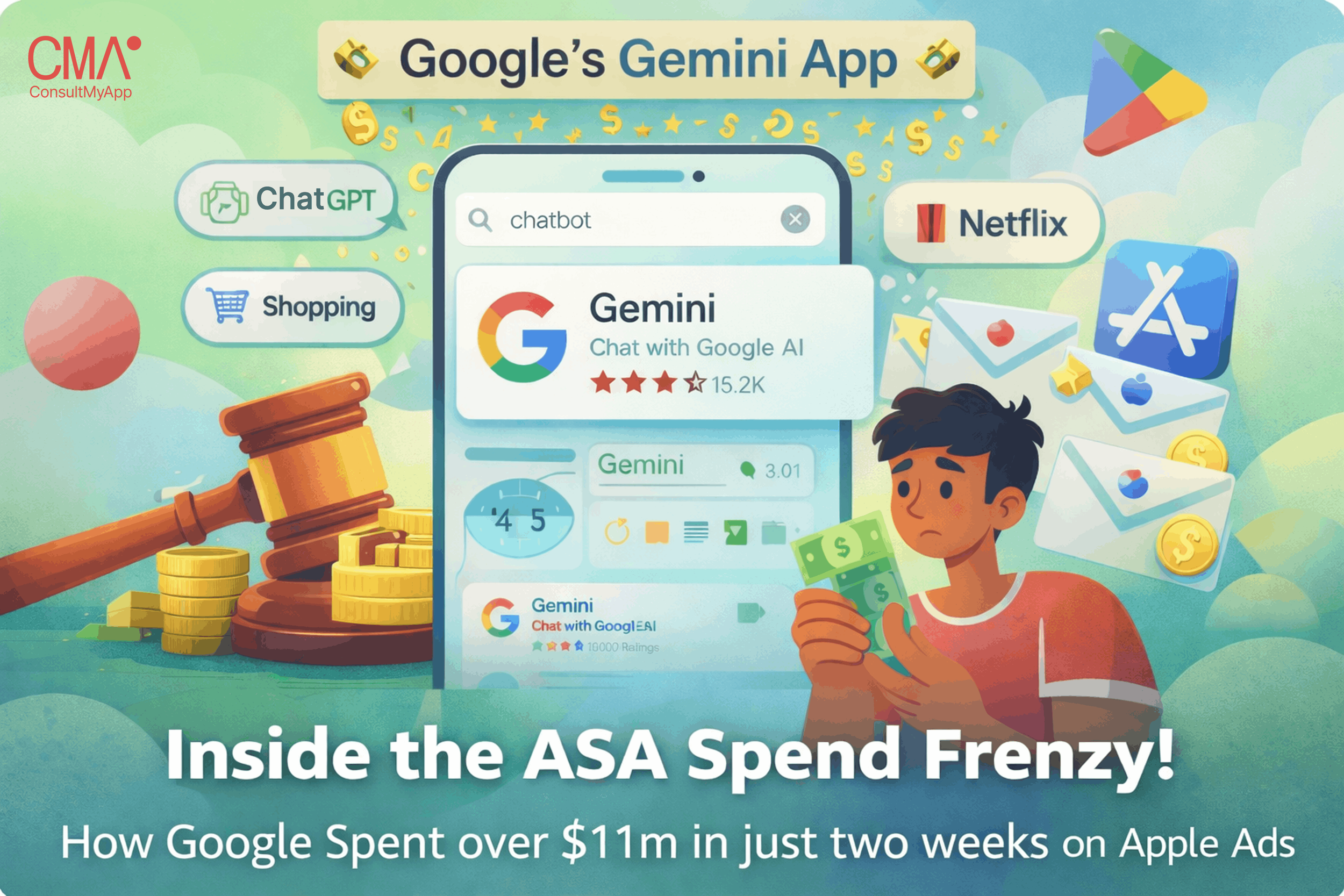 Apple Search Ads Data Shows Google Gemini’s  App Store Takeover Attempt🤯