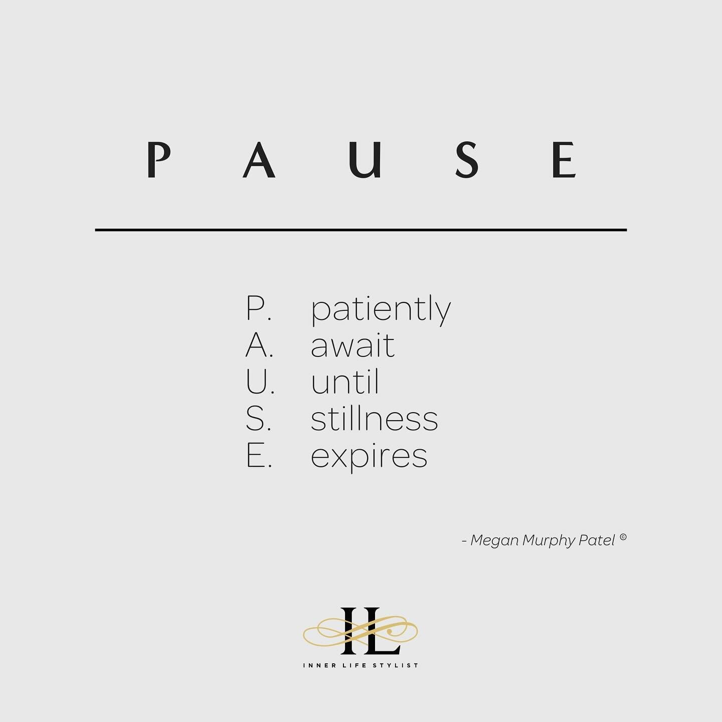 Pausing is a powerful protective practice. 
Creating space and allowing clarity. 
🤍
