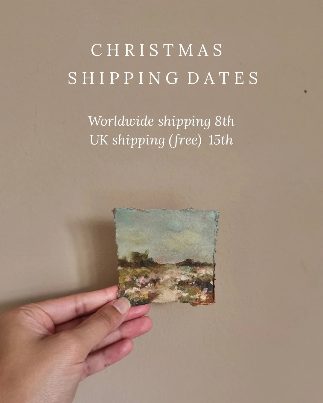 Christmas Shipping Deadlines
International: 8 Dec
UK: 15 Dec

If you&rsquo;ve been thinking of bringing home one of the Little Meadow Daydreams, this is the window to receive it in time for Christmas. A few pieces from the series are still available,