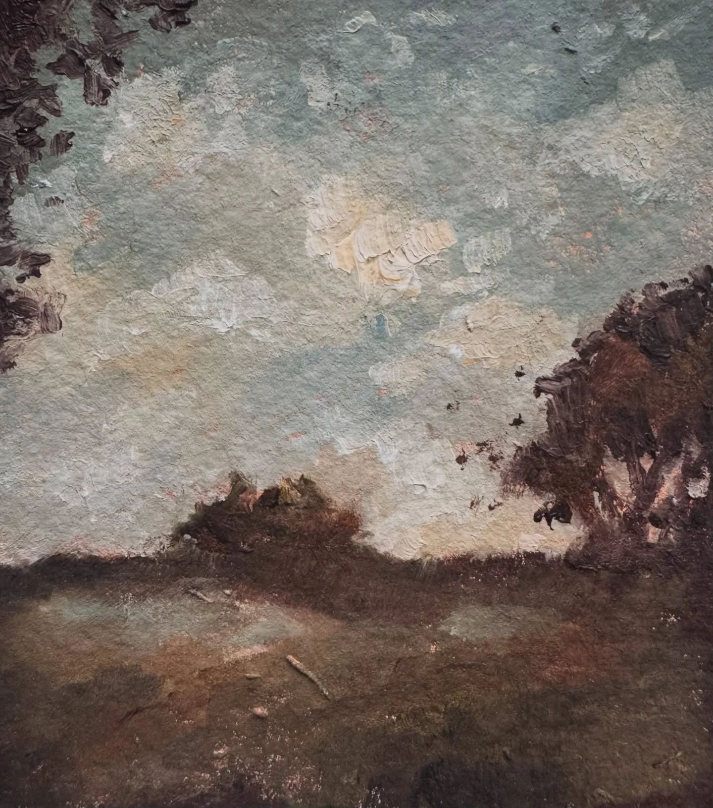 A close up of one of the Polaroid paintings. 

My inspiration comes from lived experiences and memories, places that stir up feelings that I want to paint again.

I paint feelings in the hope that others feel something too.