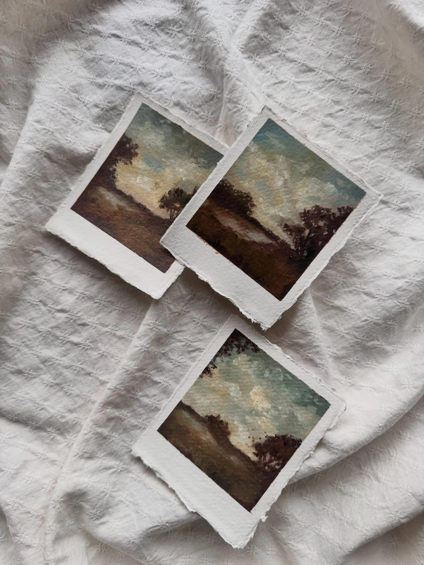 This collection came together quietly and slowly.

These smaller pieces were part of that process from the beginning.

They came from paying attention and stopping when something felt settled.

They&rsquo;re launching at the end of this month to my l